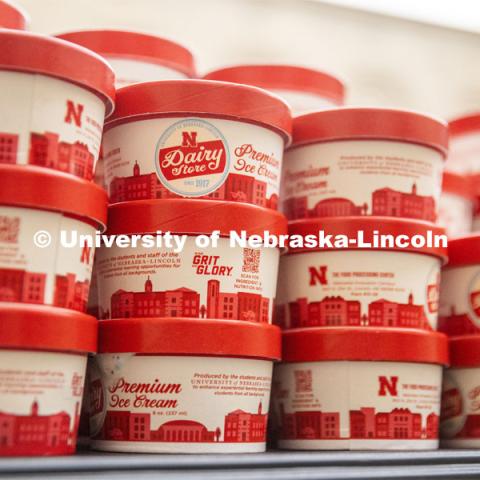 This years themed ice cream is "NU Takes the Cake" for I Love NU Day. March 6, 2024. Photo by Kristen Labadie / University Communication.